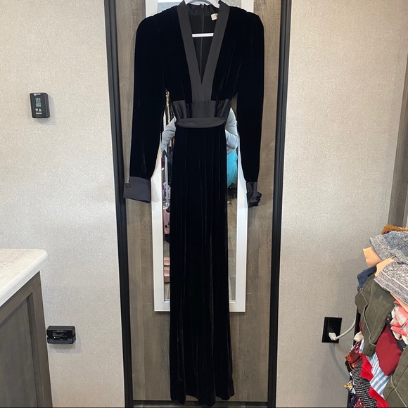 Diane Von Furstenberg Velvet Black Jumpsuit - Picture 3 of 9